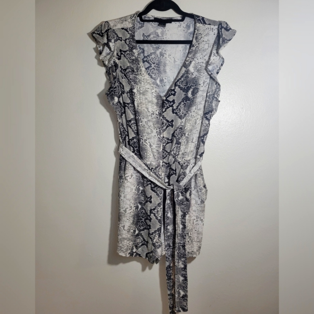 Sanctuary Snake Print Button Front Romper Size L - image 1